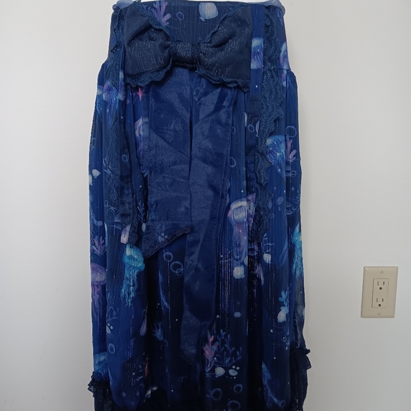 Lolita Dresses & Skirts - handmade bow jellyfish deep sea cnidarian lolita skirt with metallic detailing